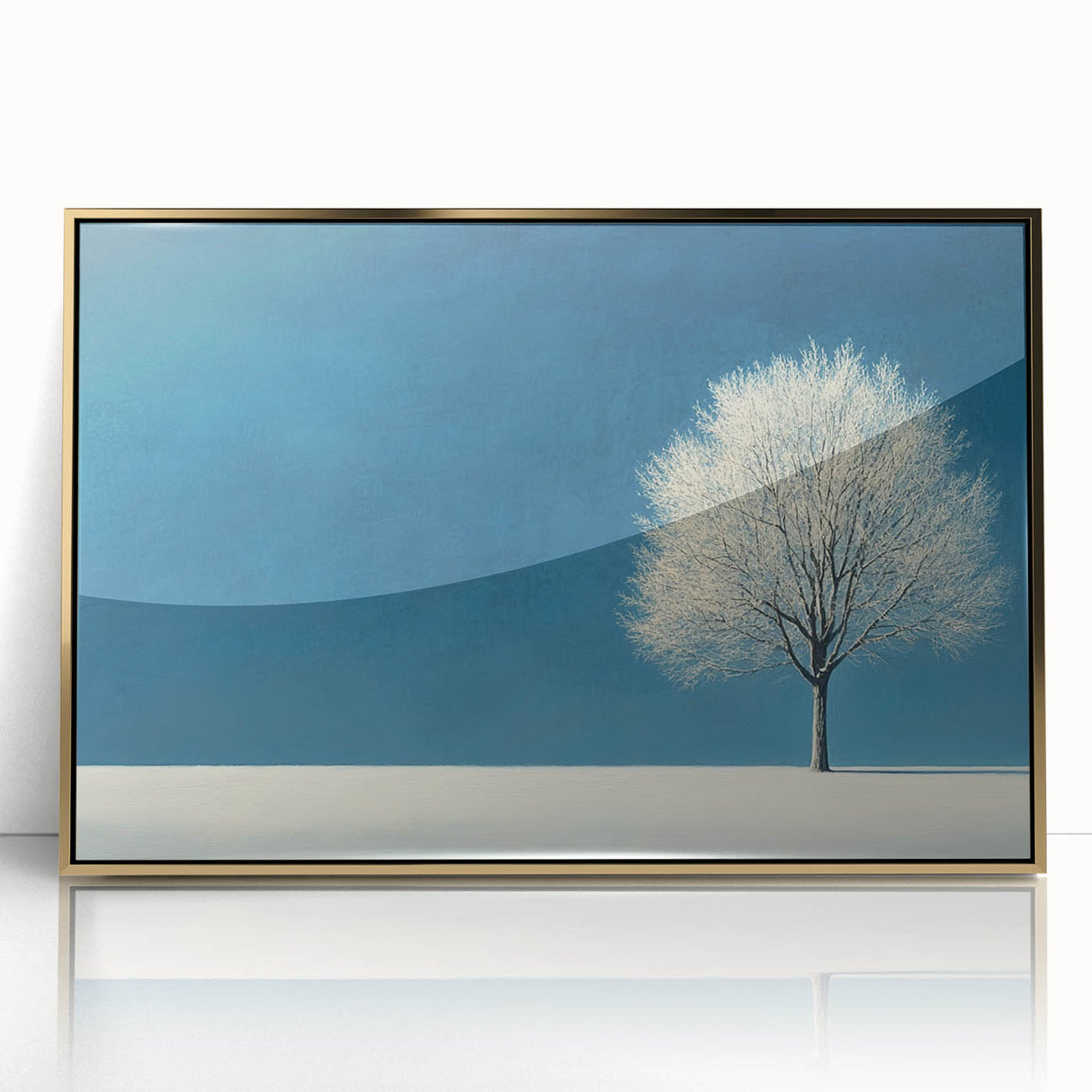 Minimalist Winter Tree – Tranquil Snowy Landscape Art Print