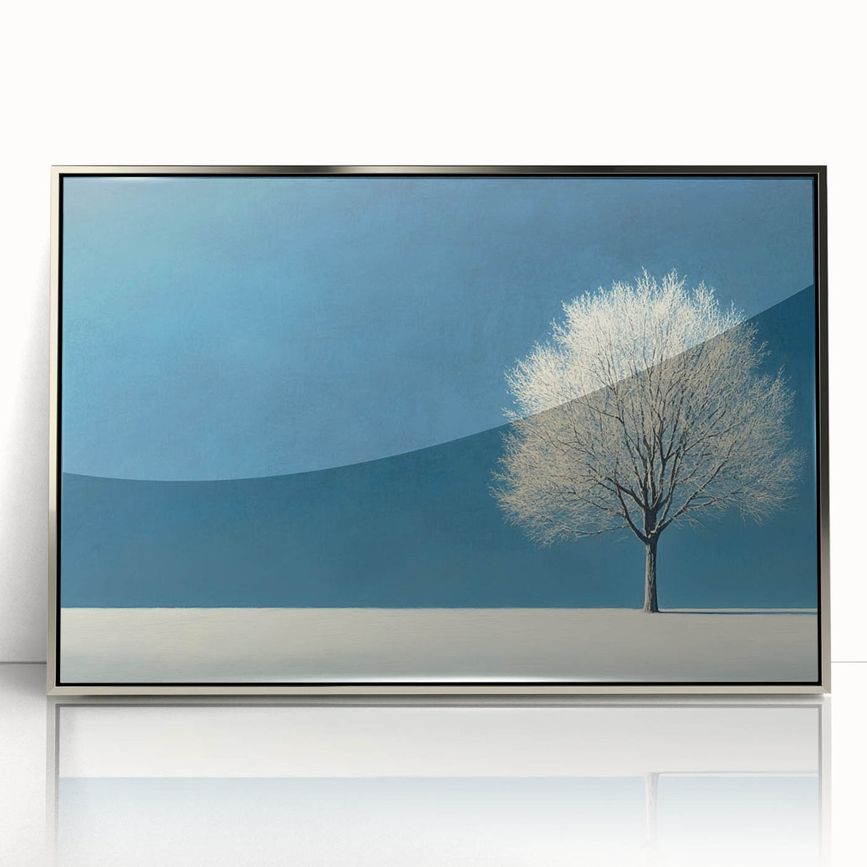 Minimalist Winter Tree – Tranquil Snowy Landscape Art Print