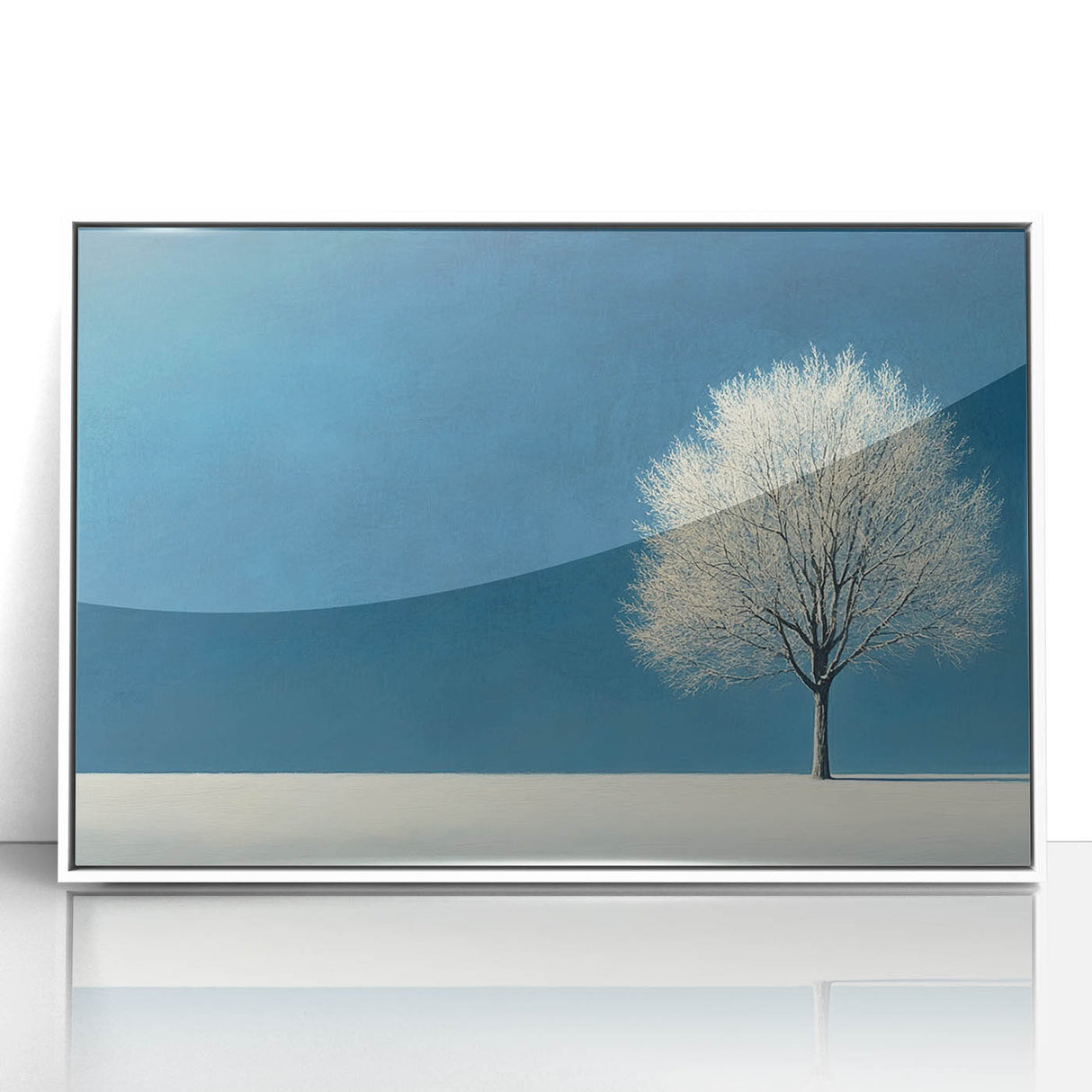 Minimalist Winter Tree – Tranquil Snowy Landscape Art Print