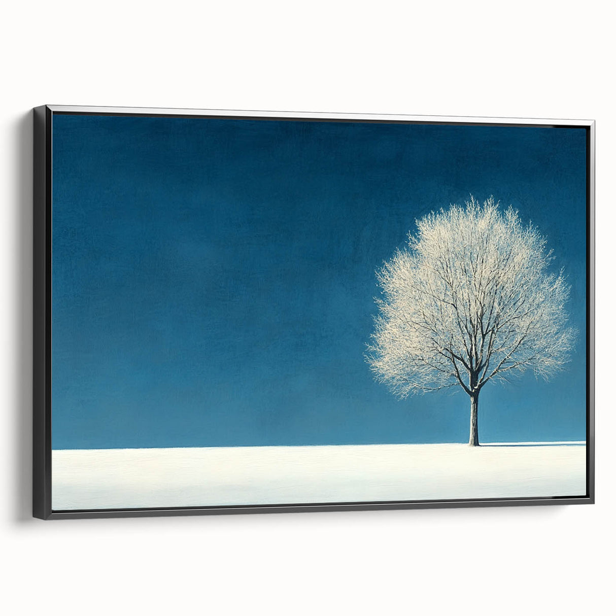 Minimalist Winter Tree – Tranquil Snowy Landscape Art Print