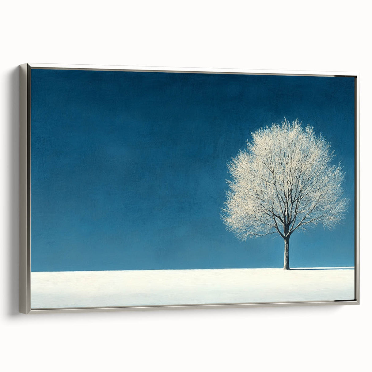 Minimalist Winter Tree – Tranquil Snowy Landscape Art Print