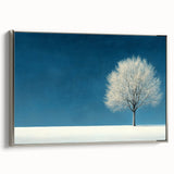 Minimalist Winter Tree – Tranquil Snowy Landscape Art Print