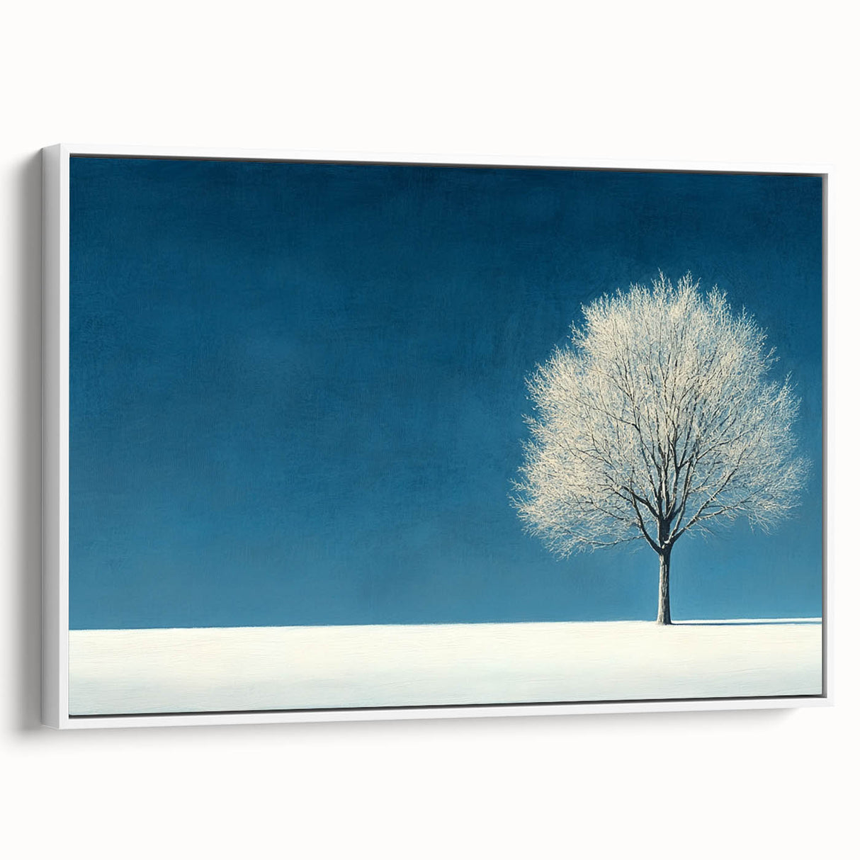 Minimalist Winter Tree – Tranquil Snowy Landscape Art Print