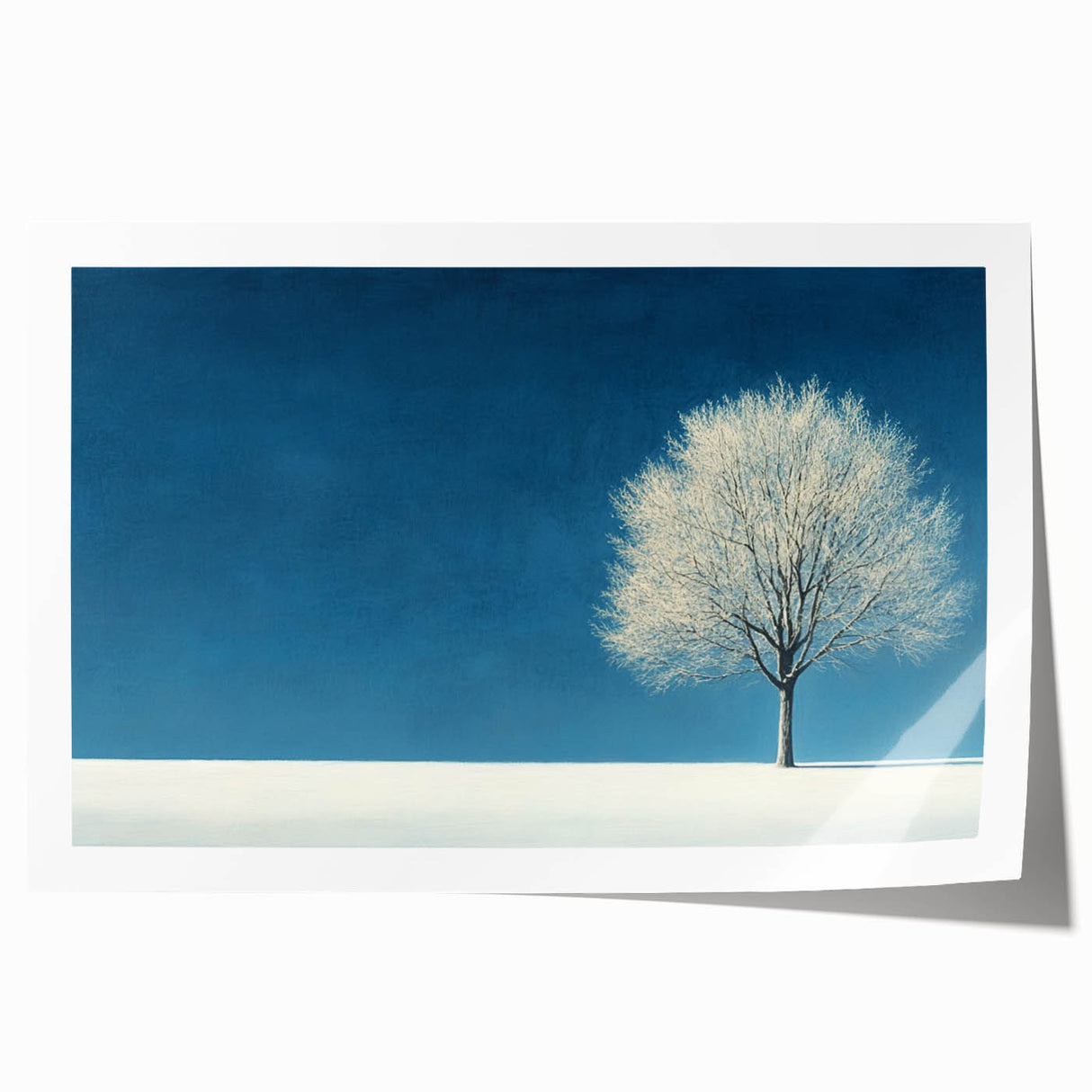 Minimalist Winter Tree – Tranquil Snowy Landscape Art Print