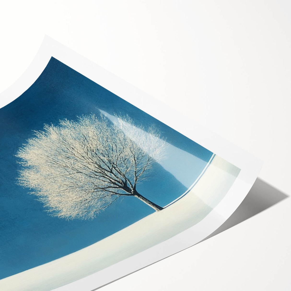 Minimalist Winter Tree – Tranquil Snowy Landscape Art Print