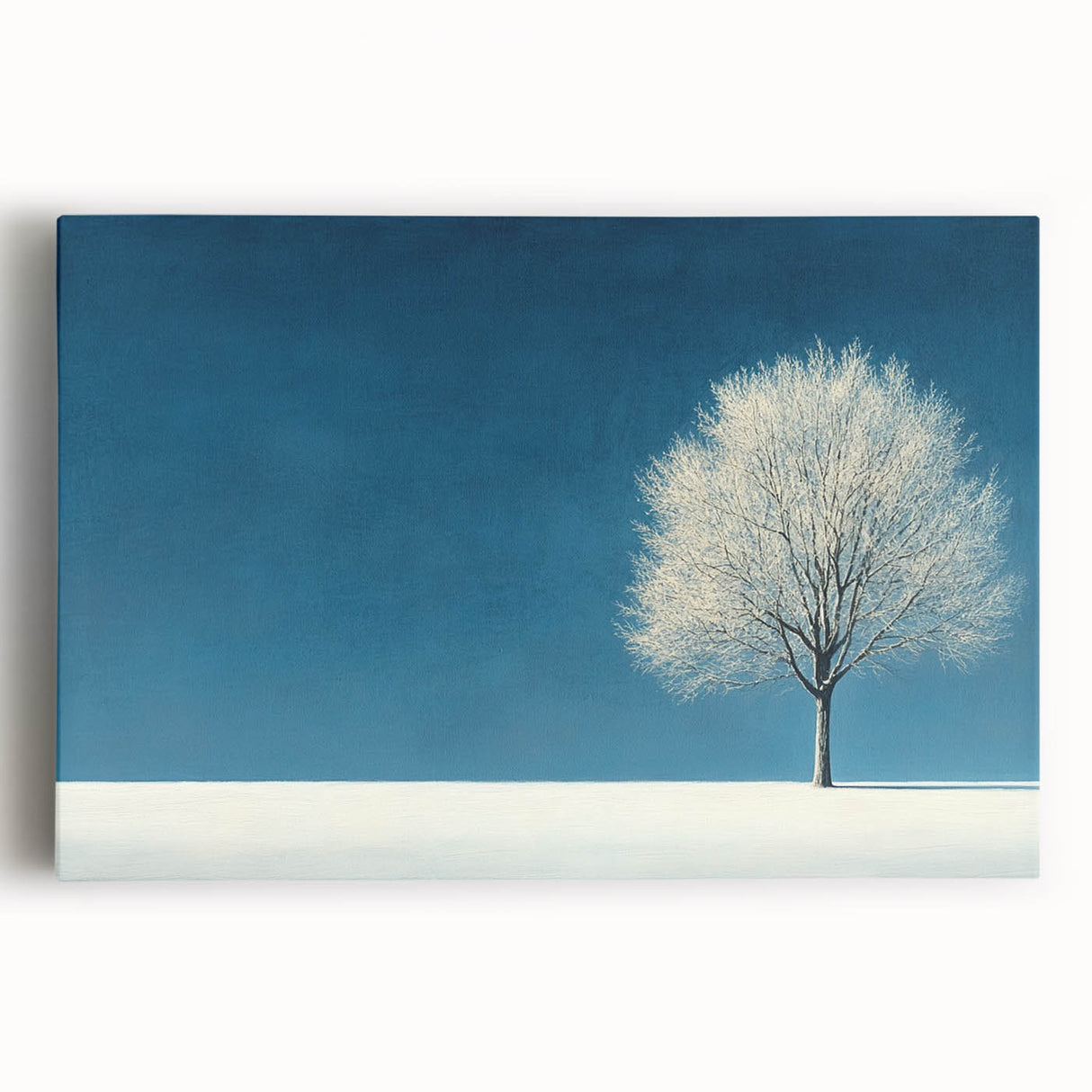 Minimalist Winter Tree – Tranquil Snowy Landscape Art Print