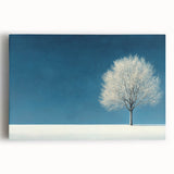 Minimalist Winter Tree – Tranquil Snowy Landscape Art Print