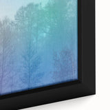Abstract Minimalist Landscape Paintings – Lavender Misty Forest