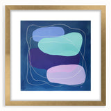 Large Modern Art Pieces - Teal & Purple Geometric Wall Art