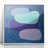 Large Modern Art Pieces - Teal & Purple Geometric Wall Art