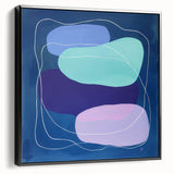 Large Modern Art Pieces - Teal & Purple Geometric Wall Art