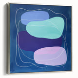 Large Modern Art Pieces - Teal & Purple Geometric Wall Art