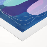 Large Modern Art Pieces - Teal & Purple Geometric Wall Art