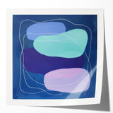 Large Modern Art Pieces - Teal & Purple Geometric Wall Art