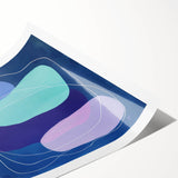 Large Modern Art Pieces - Teal & Purple Geometric Wall Art