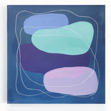 Large Modern Art Pieces - Teal & Purple Geometric Wall Art