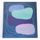 Large Modern Art Pieces - Teal & Purple Geometric Wall Art