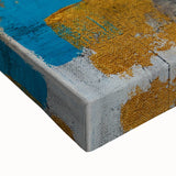 Modern Abstract Paintings – Large Canvas in Teal, Gold & Black