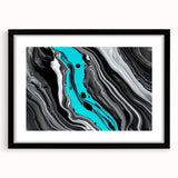 Modern Fluid Art Prints - Fluid Abstract Wall Art in Monochrome Style