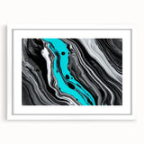 Modern Fluid Art Prints - Fluid Abstract Wall Art in Monochrome Style
