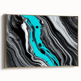 Modern Fluid Art Prints - Fluid Abstract Wall Art in Monochrome Style