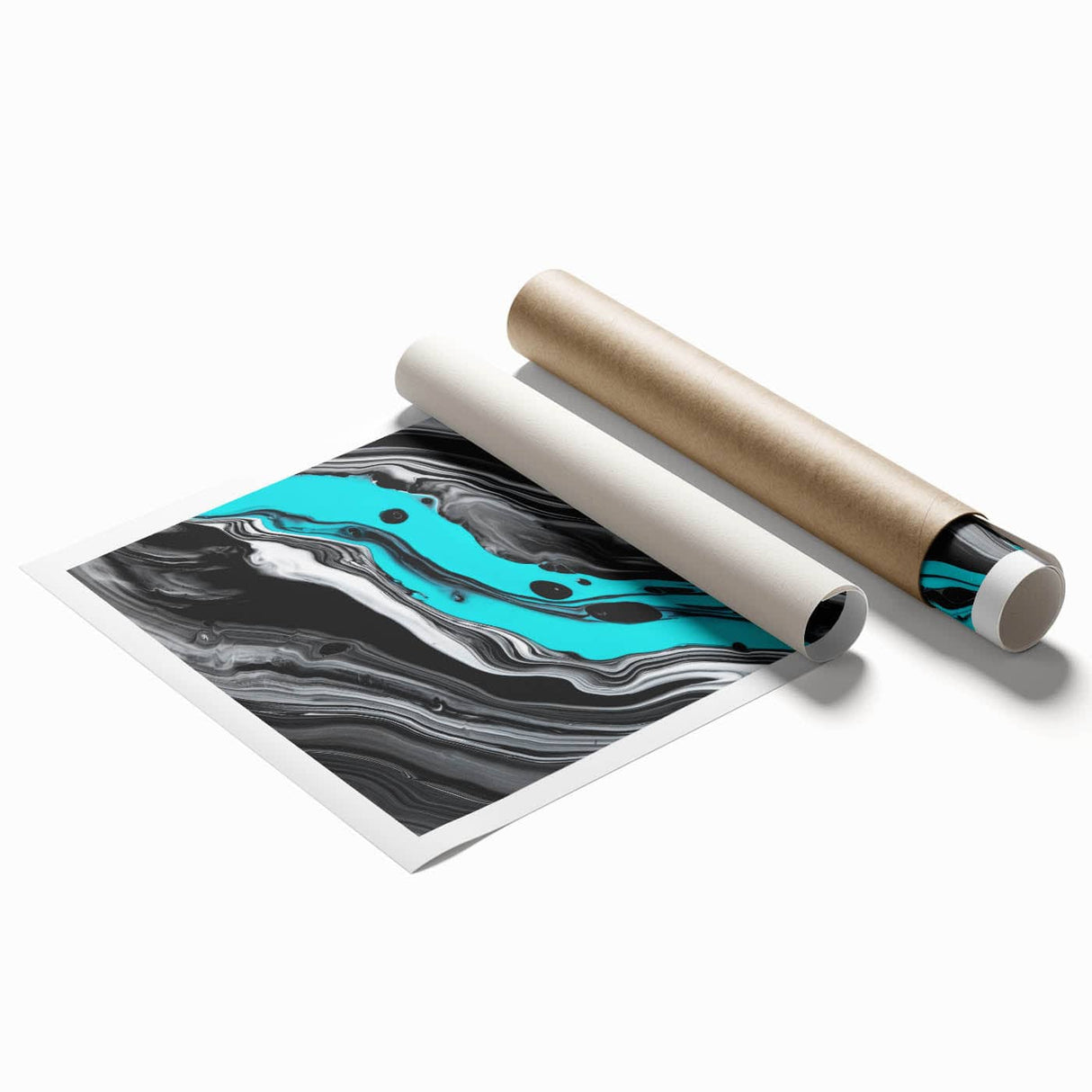 Modern Fluid Art Prints - Fluid Abstract Wall Art in Monochrome Style