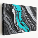 Modern Fluid Art Prints - Fluid Abstract Wall Art in Monochrome Style