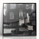 Urban Essence Blocks – Minimalist Black & White Abstract Wall Art