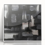 Urban Essence Blocks – Minimalist Black & White Abstract Wall Art