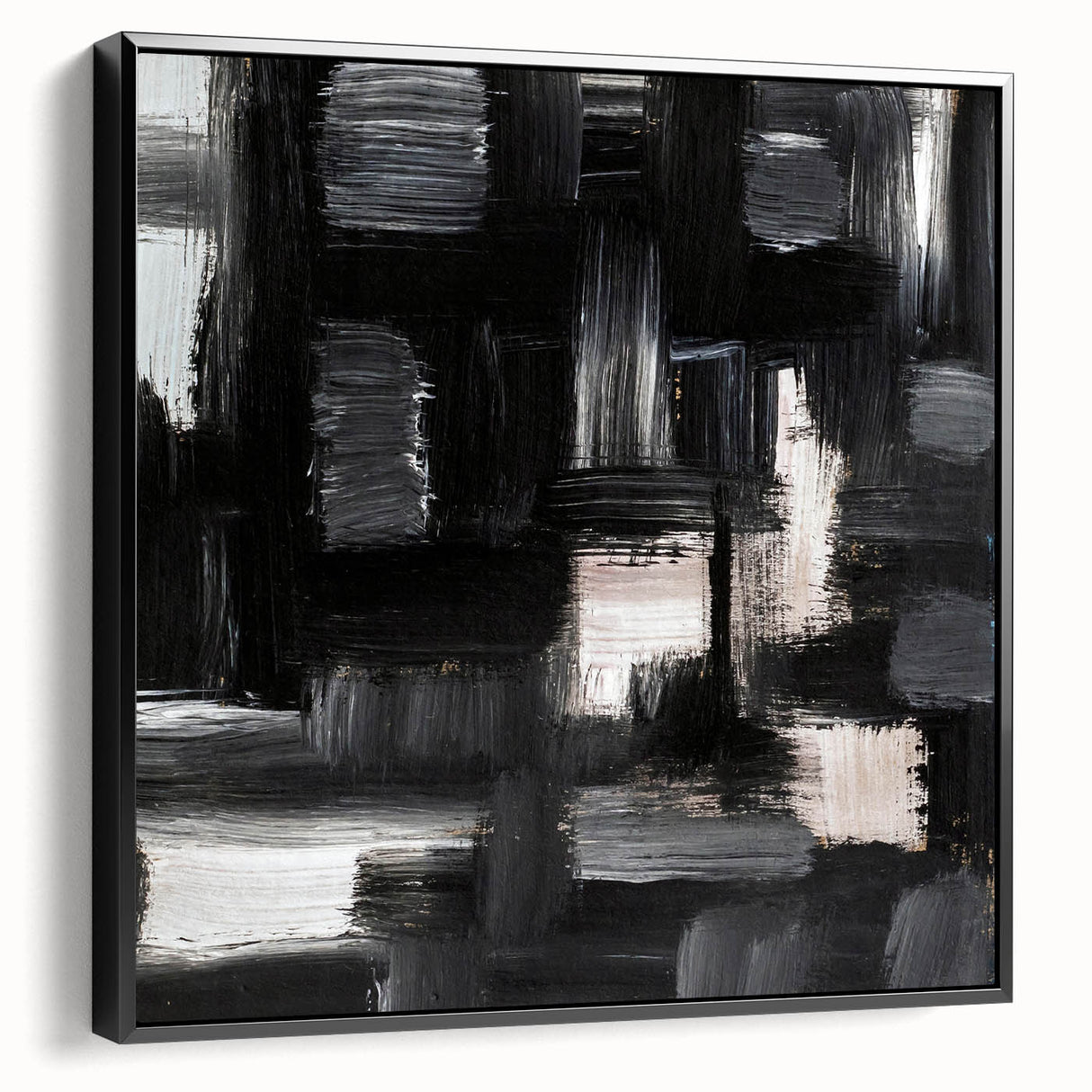 Urban Essence Blocks – Minimalist Black & White Abstract Wall Art