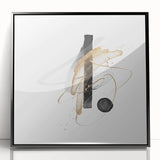 Abstract Geometric Framed Art – Minimalist Black and Gold Wall Décor