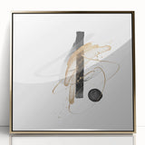 Abstract Geometric Framed Art – Minimalist Black and Gold Wall Décor
