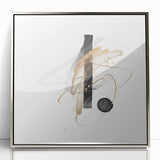 Abstract Geometric Framed Art – Minimalist Black and Gold Wall Décor