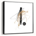 Abstract Geometric Framed Art – Minimalist Black and Gold Wall Décor