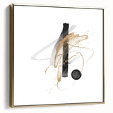 Abstract Geometric Framed Art – Minimalist Black and Gold Wall Décor