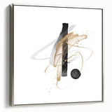 Abstract Geometric Framed Art – Minimalist Black and Gold Wall Décor