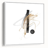 Abstract Geometric Framed Art – Minimalist Black and Gold Wall Décor