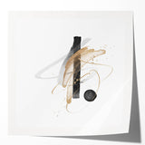 Abstract Geometric Framed Art – Minimalist Black and Gold Wall Décor