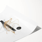 Abstract Geometric Framed Art – Minimalist Black and Gold Wall Décor