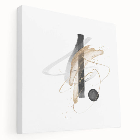 Abstract Geometric Framed Art – Minimalist Black and Gold Wall Décor
