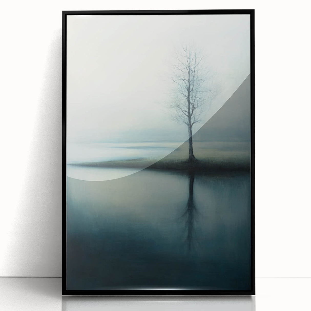Misty Tree Reflection – Tranquil Nature Art Print
