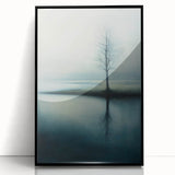 Misty Tree Reflection – Tranquil Nature Art Print