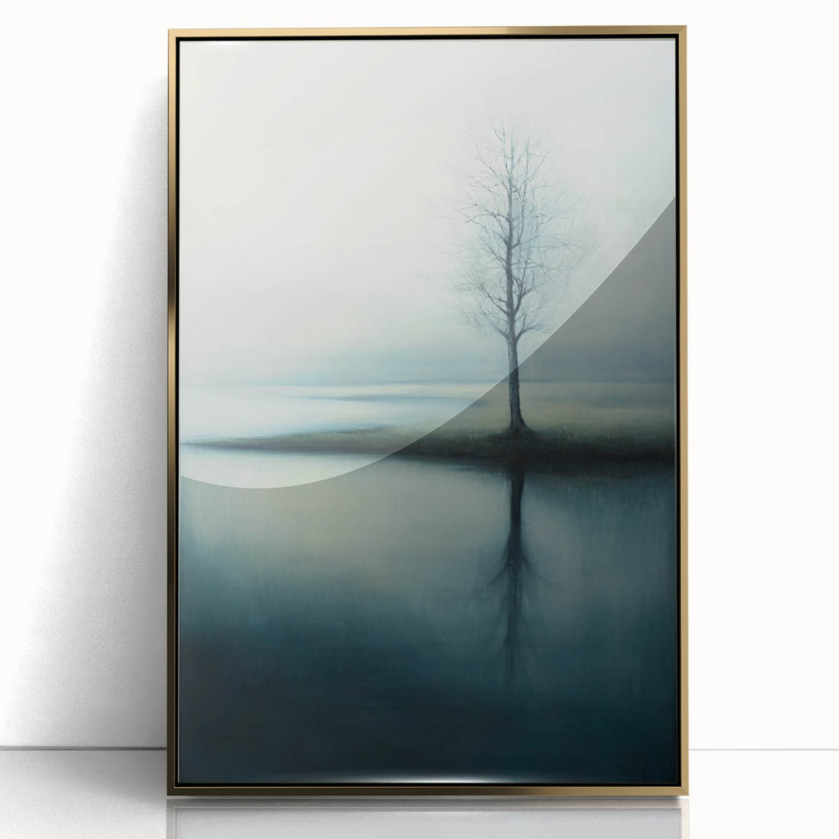Misty Tree Reflection – Tranquil Nature Art Print