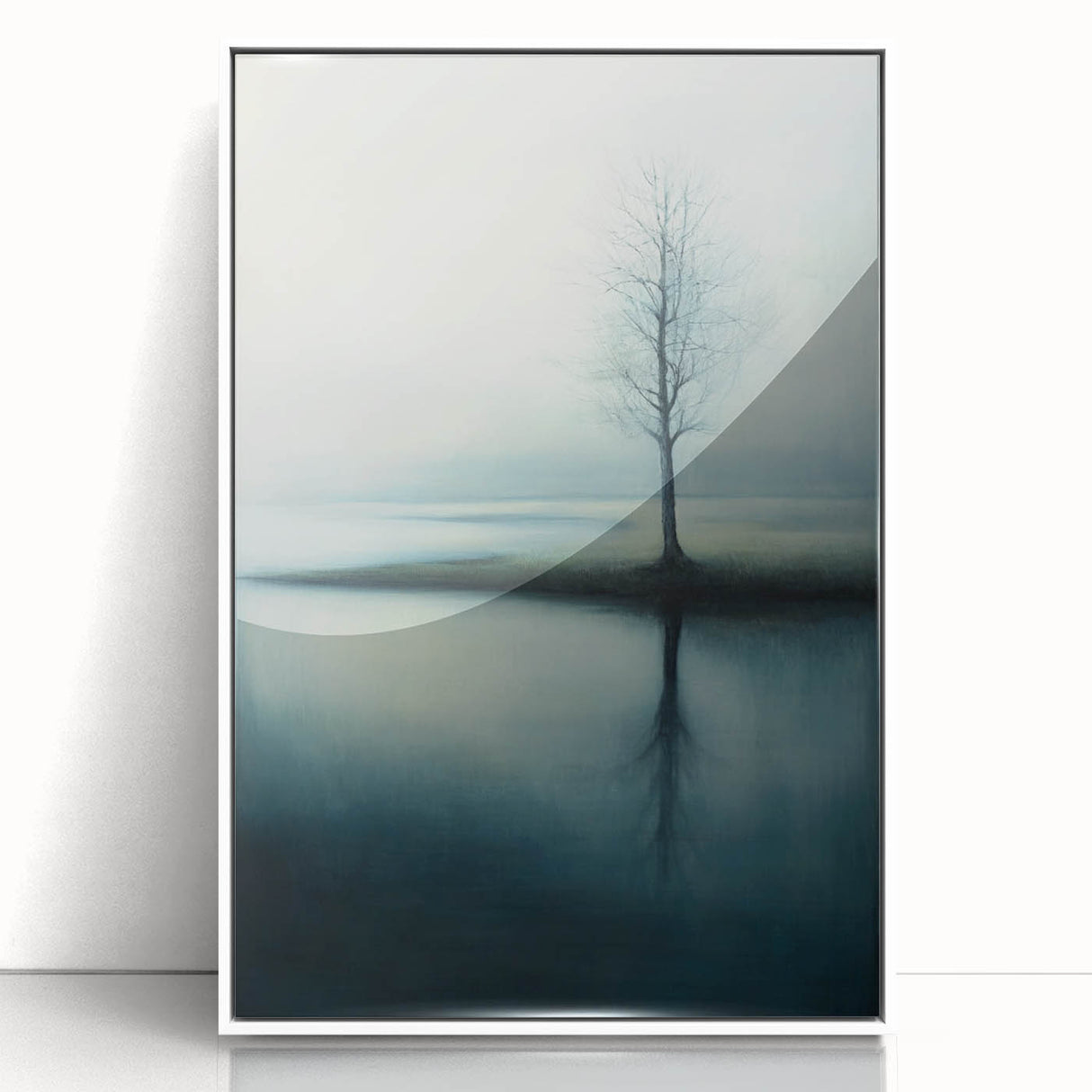 Misty Tree Reflection – Tranquil Nature Art Print