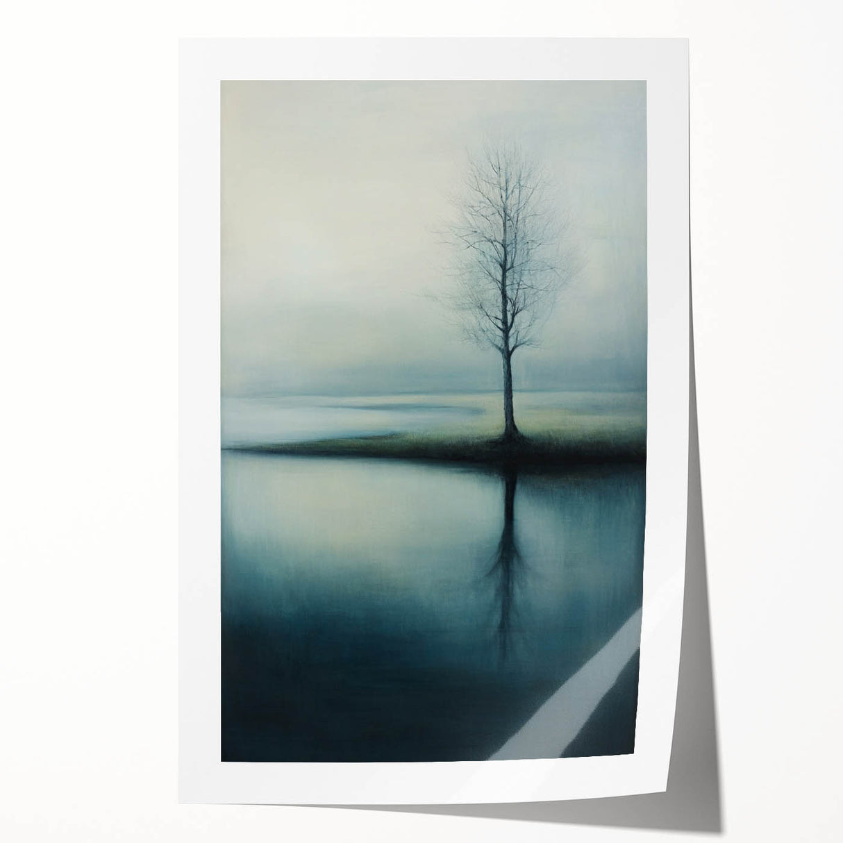 Misty Tree Reflection – Tranquil Nature Art Print