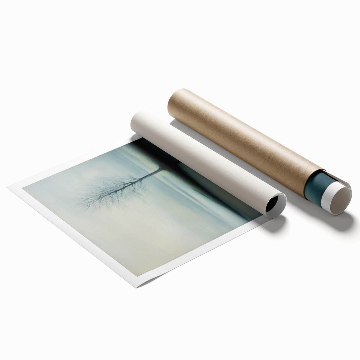 Misty Tree Reflection – Tranquil Nature Art Print