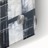 Geometric Abstract Paintings - Black & White Minimalist Wall Art