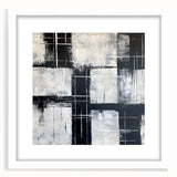 Geometric Abstract Paintings - Black & White Minimalist Wall Art