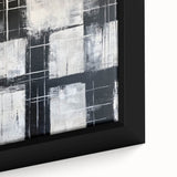 Geometric Abstract Paintings - Black & White Minimalist Wall Art