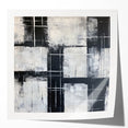 Geometric Abstract Paintings - Black & White Minimalist Wall Art